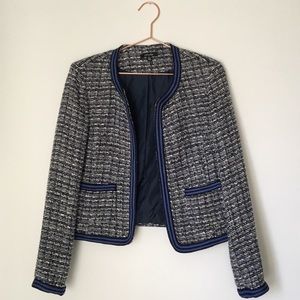 Rafaela Tweed Blazer With Black & Blue Pattern